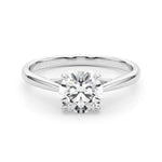 LUMEO Round Solitaire Diamond Engagement Ring Set in Platinum 