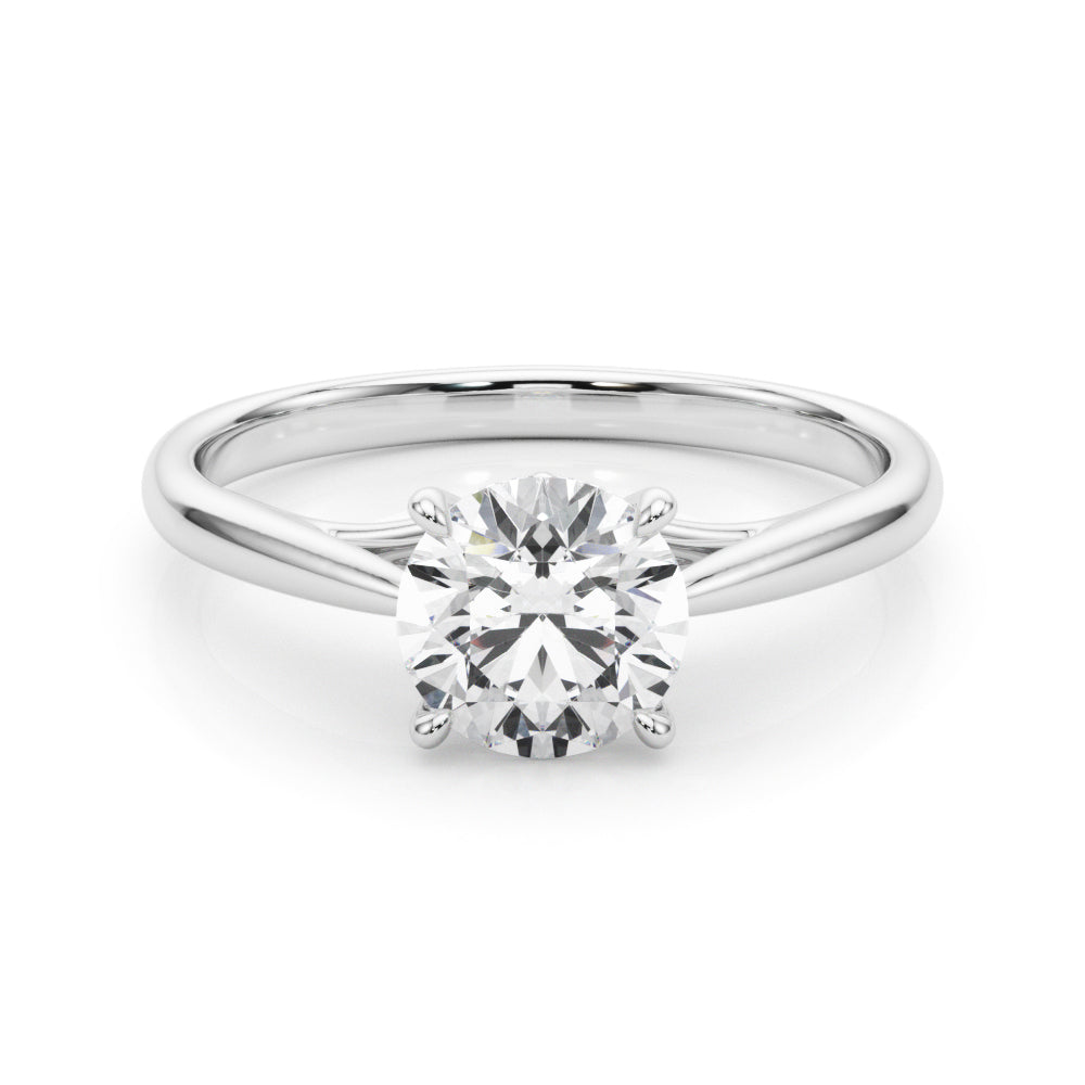 LUMEO Round Solitaire Diamond Engagement Ring Set in Platinum 