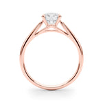 LUMEO Round Solitaire Diamond Engagement Ring Side View in 18k Solid Rose Gold 