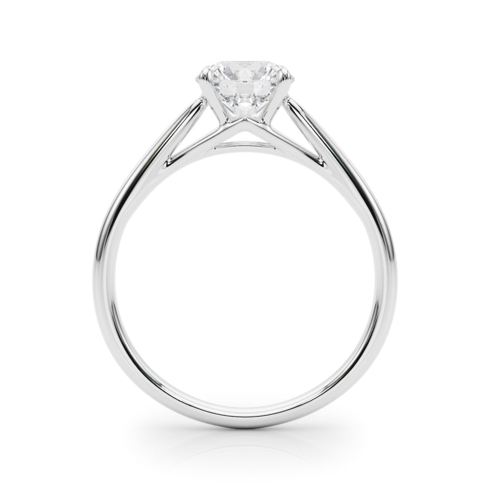LUMEO Round Solitaire Diamond Engagement Ring Side View in Platinum 