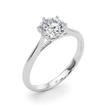 LUMEO Round Solitaire Diamond Engagement Ring Angle View in Platinum 