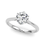 LUMEO Round Solitaire Diamond Engagement Ring Front View in Platinum 