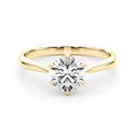 LUMEO Round Solitaire Diamond Engagement Ring Set in 18k Solid Yellow Gold 