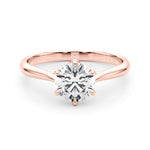 LUMEO Round Solitaire Diamond Engagement Ring Set in 18k Solid Rose Gold 