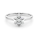 LUMEO Round Solitaire Diamond Engagement Ring Set in Platinum 