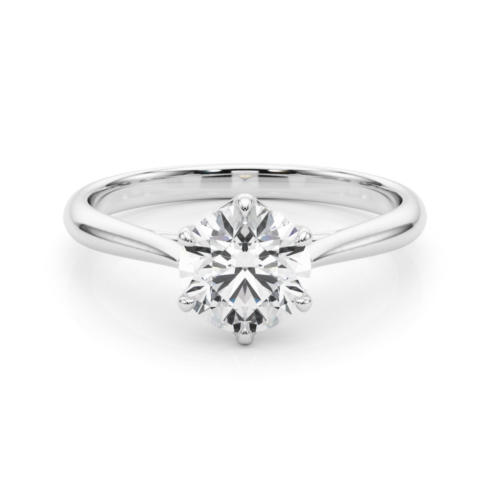 LUMEO Round Solitaire Diamond Engagement Ring Set in Platinum 