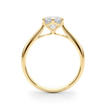 LUMEO Round Solitaire Diamond Engagement Ring Side View in 18k Solid Yellow Gold 