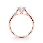 LUMEO Round Solitaire Diamond Engagement Ring Side View in 18k Solid Rose Gold 