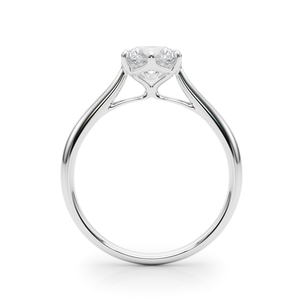 LUMEO Round Solitaire Diamond Engagement Ring Side View in Platinum 