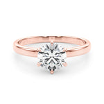 LUMEO Round Solitaire Diamond Engagement Ring Set in 18k Solid Rose Gold 