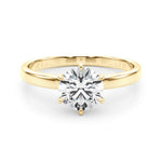 LUMEO Round Solitaire Diamond Engagement Ring Set in 18k Solid Yellow Gold 