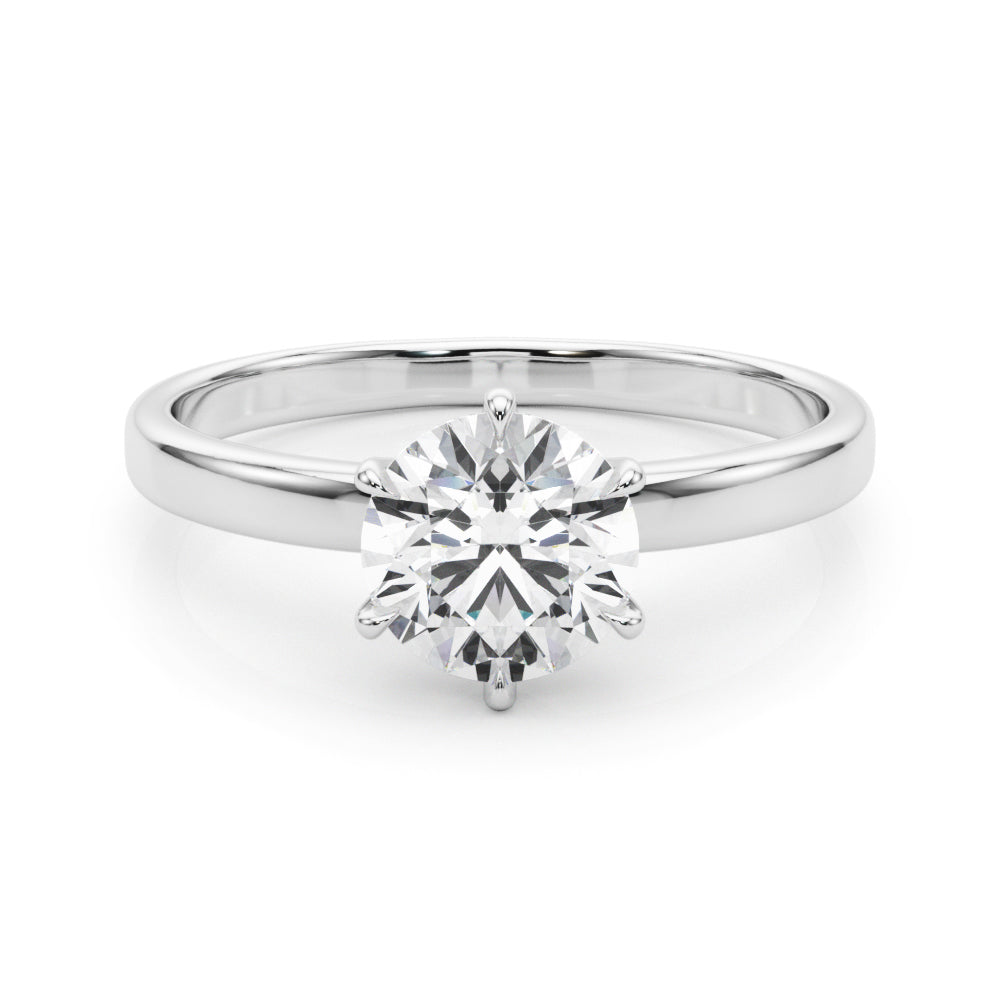 LUMEO Round Solitaire Diamond Engagement Ring Set in Platinum 