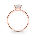 LUMEO Round Solitaire Diamond Engagement Ring Side View in 18k Solid Rose Gold 