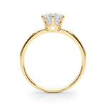 LUMEO Round Solitaire Diamond Engagement Ring Side View in 18k Solid Yellow Gold 