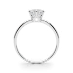 LUMEO Round Solitaire Diamond Engagement Ring Side View in Platinum 