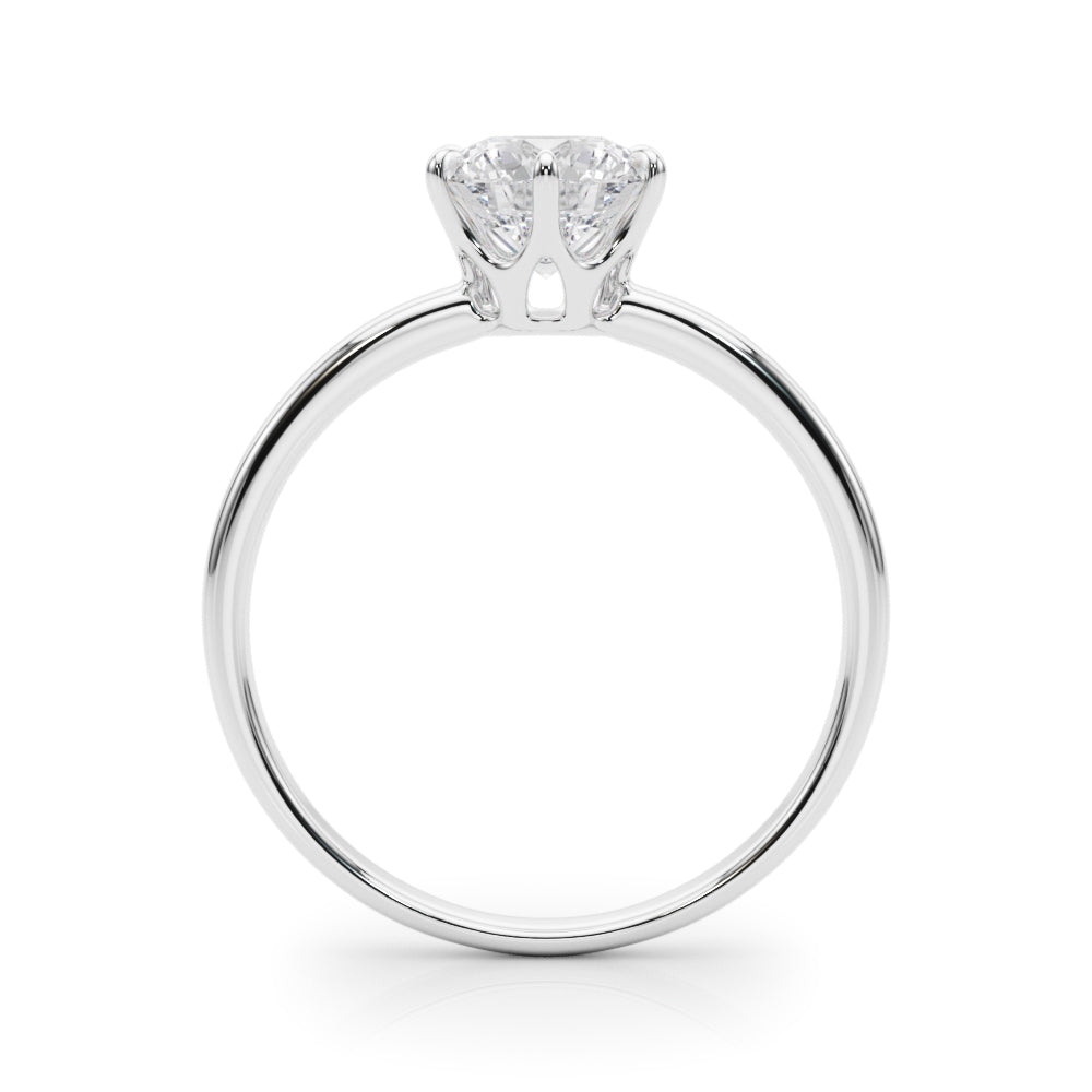 LUMEO Round Solitaire Diamond Engagement Ring Side View in Platinum 