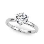 LUMEO Round Solitaire Diamond Engagement Ring Front View in Platinum 