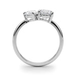 LUMEO Pear Toi et Moi Diamond Engagement Ring Side View in Platinum 