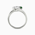 LUMEO Pear Two Stone Diamond Ring side view in Platinum or 18k Solid White Gold