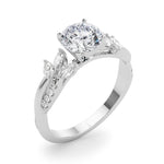 LUMEO Round Solitaire Diamond Engagement Ring Angle View in Platinum 