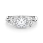 LUMEO Asscher Solitaire Diamond Engagement Ring Set in Platinum 