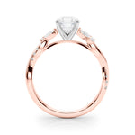 LUMEO Asscher Solitaire Diamond Engagement Ring Side View in 18k Solid Rose Gold 