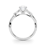 LUMEO Asscher Solitaire Diamond Engagement Ring Side View in Platinum 