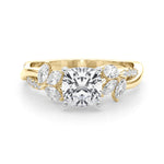 LUMEO Marquise Solitaire Diamond Engagement Ring Set in 18k Solid Yellow Gold 