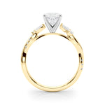LUMEO Marquise Solitaire Diamond Engagement Ring Side View in 18k Solid Yellow Gold 