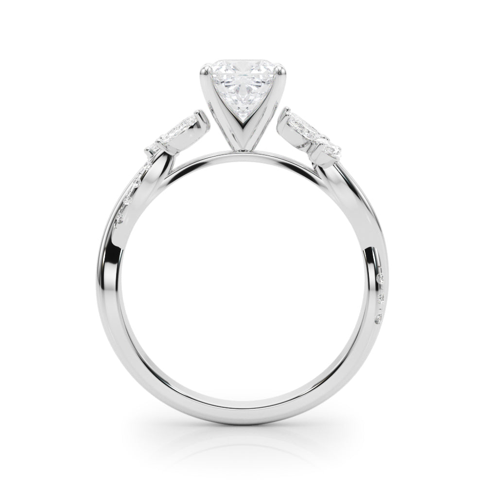 LUMEO Marquise Solitaire Diamond Engagement Ring Side View in Platinum 