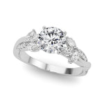 LUMEO Round Solitaire Diamond Engagement Ring Front View in Platinum 