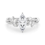 LUMEO Pear Solitaire Diamond Engagement Ring Set in Platinum 