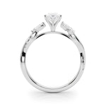 LUMEO Pear Solitaire Diamond Engagement Ring Side View in Platinum 