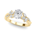 LUMEO Princess Solitaire Diamond Engagement Ring Front View in 18k Solid Yellow Gold 