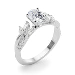 LUMEO Princess Solitaire Diamond Engagement Ring Angle View in Platinum 