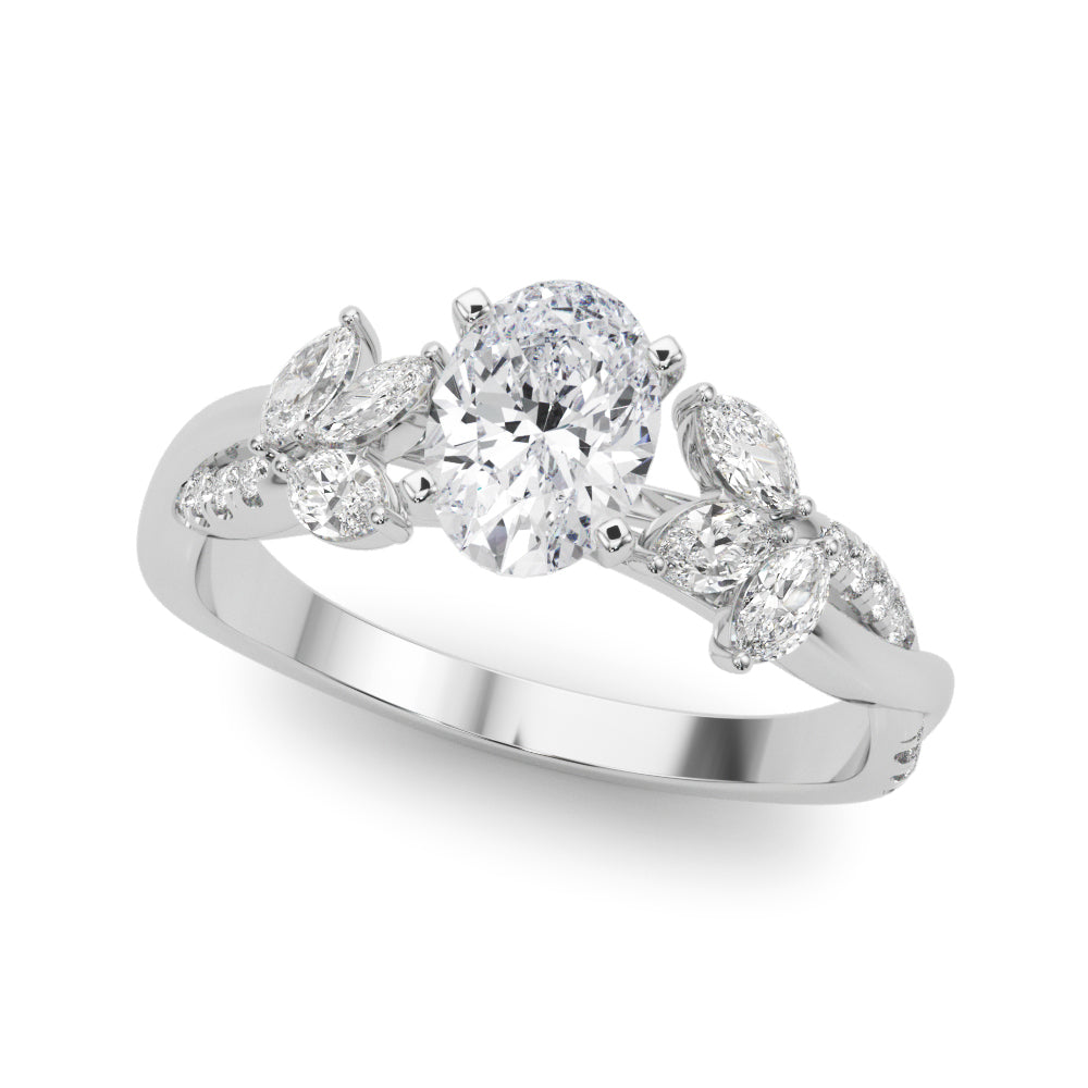 LUMEO Princess Solitaire Diamond Engagement Ring Front View in Platinum 