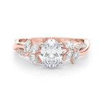 LUMEO Princess Solitaire Diamond Engagement Ring Set in 18k Solid Rose Gold 