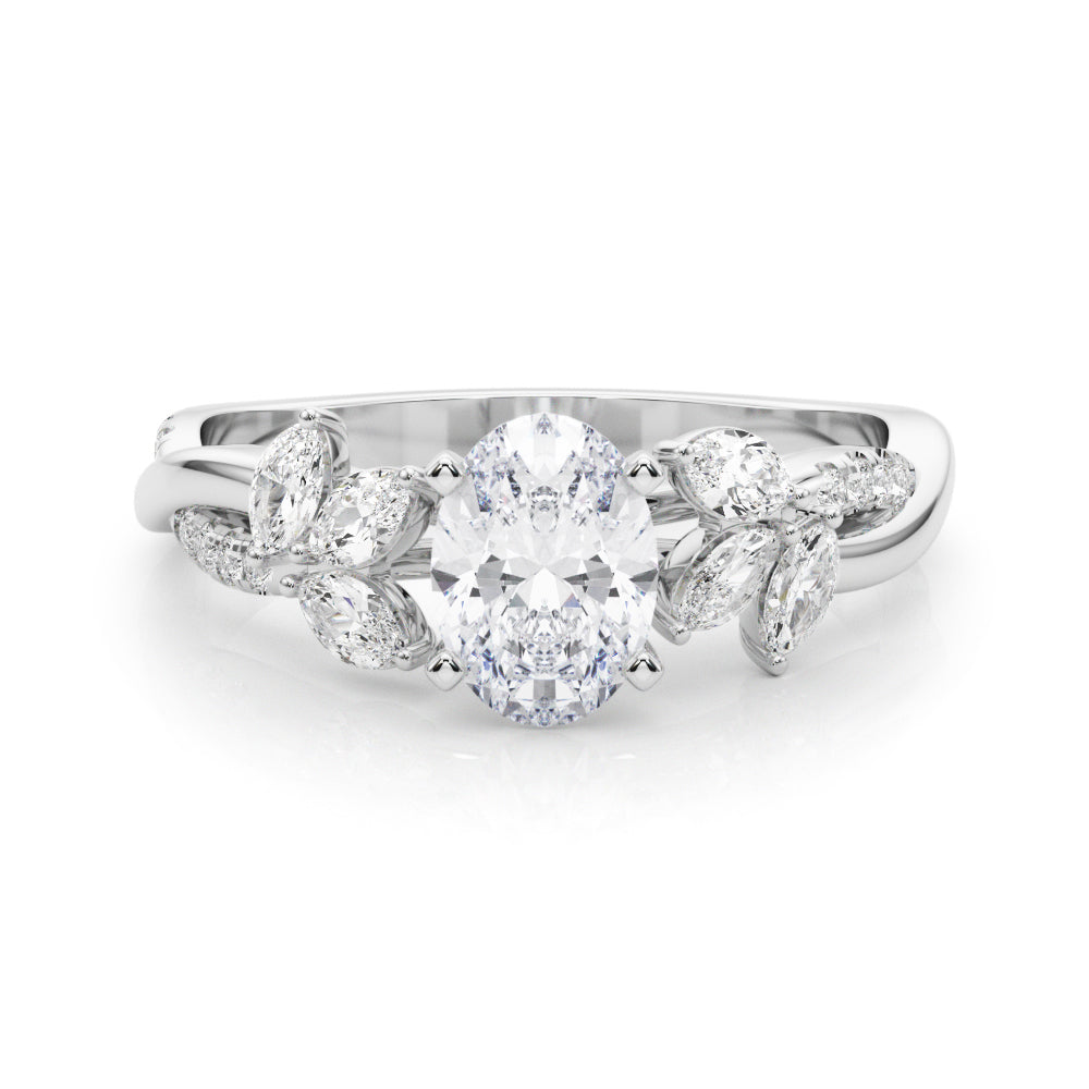 LUMEO Princess Solitaire Diamond Engagement Ring Set in Platinum 