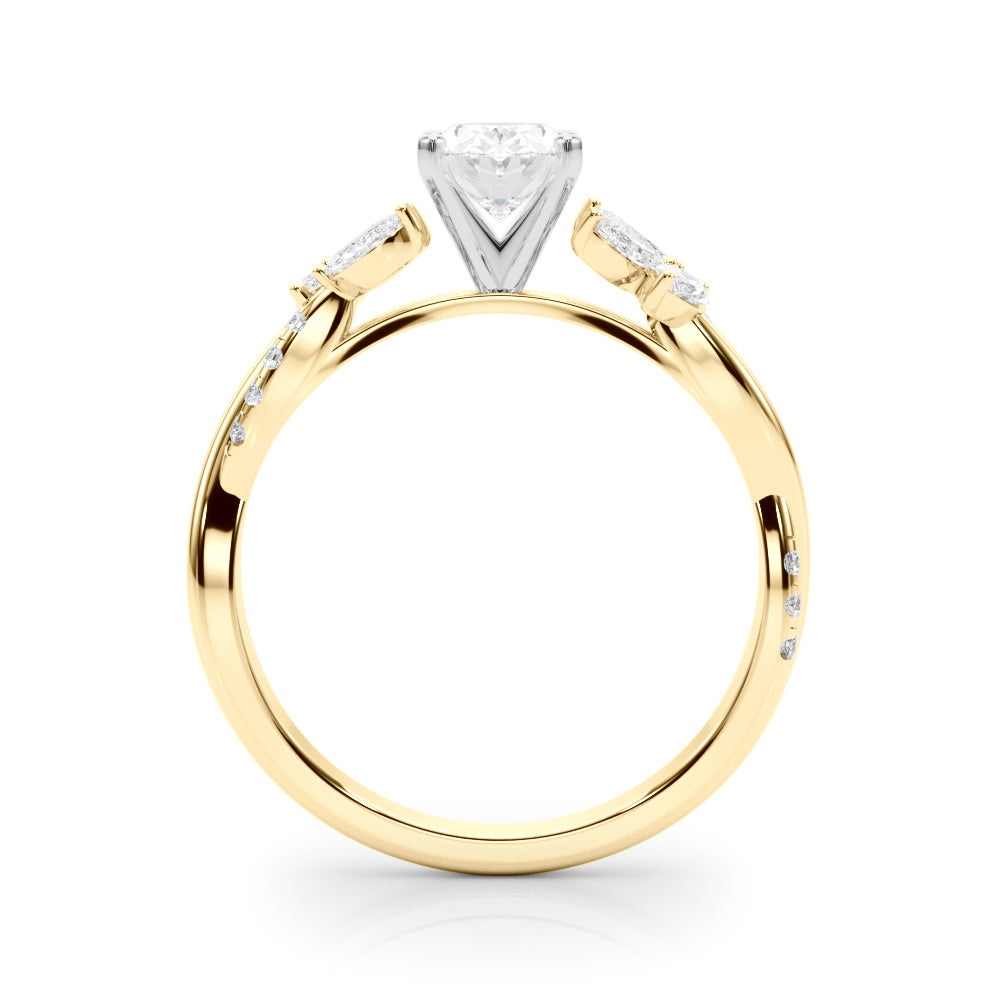 LUMEO Princess Solitaire Diamond Engagement Ring Side View in 18k Solid Yellow Gold 
