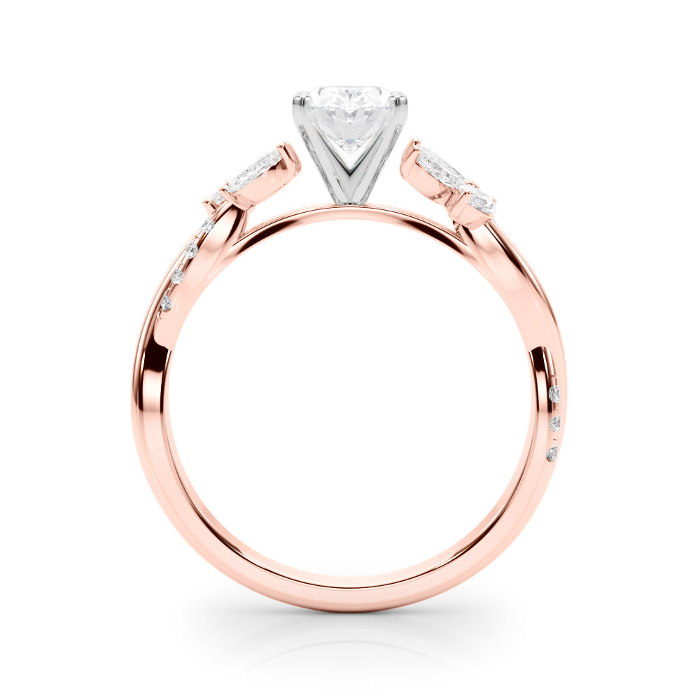 LUMEO Princess Solitaire Diamond Engagement Ring Side View in 18k Solid Rose Gold 