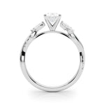 LUMEO Princess Solitaire Diamond Engagement Ring Side View in Platinum 