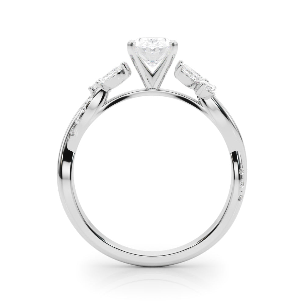 LUMEO Princess Solitaire Diamond Engagement Ring Side View in Platinum 