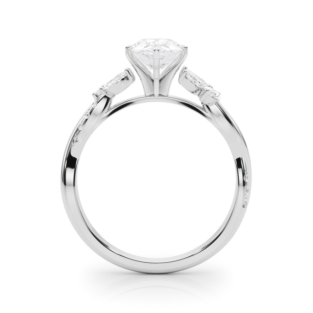 LUMEO Cushion Solitaire Diamond Engagement Ring Side View in Platinum 