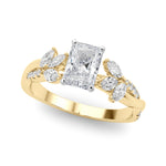 LUMEO Oval Solitaire Diamond Engagement Ring Front View in 18k Solid Yellow Gold 