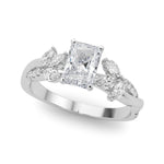 LUMEO Oval Solitaire Diamond Engagement Ring Front View in Platinum 
