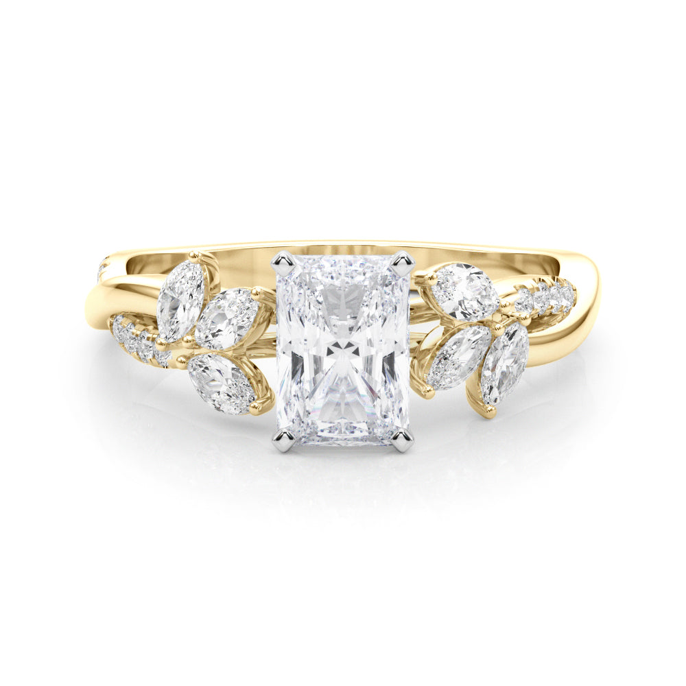 LUMEO Oval Solitaire Diamond Engagement Ring Set in 18k Solid Yellow Gold 