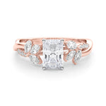 LUMEO Oval Solitaire Diamond Engagement Ring Set in 18k Solid Rose Gold 