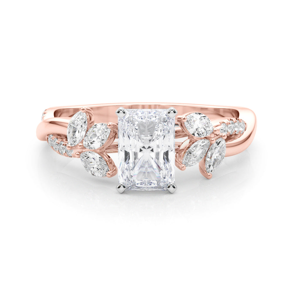 LUMEO Oval Solitaire Diamond Engagement Ring Set in 18k Solid Rose Gold 