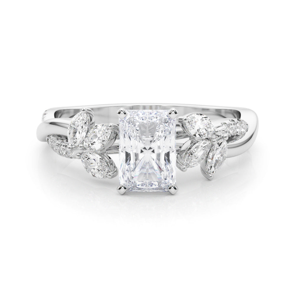 LUMEO Oval Solitaire Diamond Engagement Ring Set in Platinum 