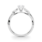 LUMEO Oval Solitaire Diamond Engagement Ring Side View in Platinum 